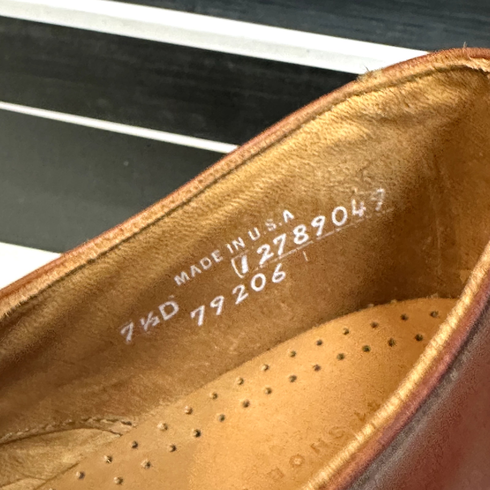Nib Rancourt & Co. X Footjoy Split Toe Derby Dress Shoe Brown Calf 79206 7.5 D — image 7 of 8